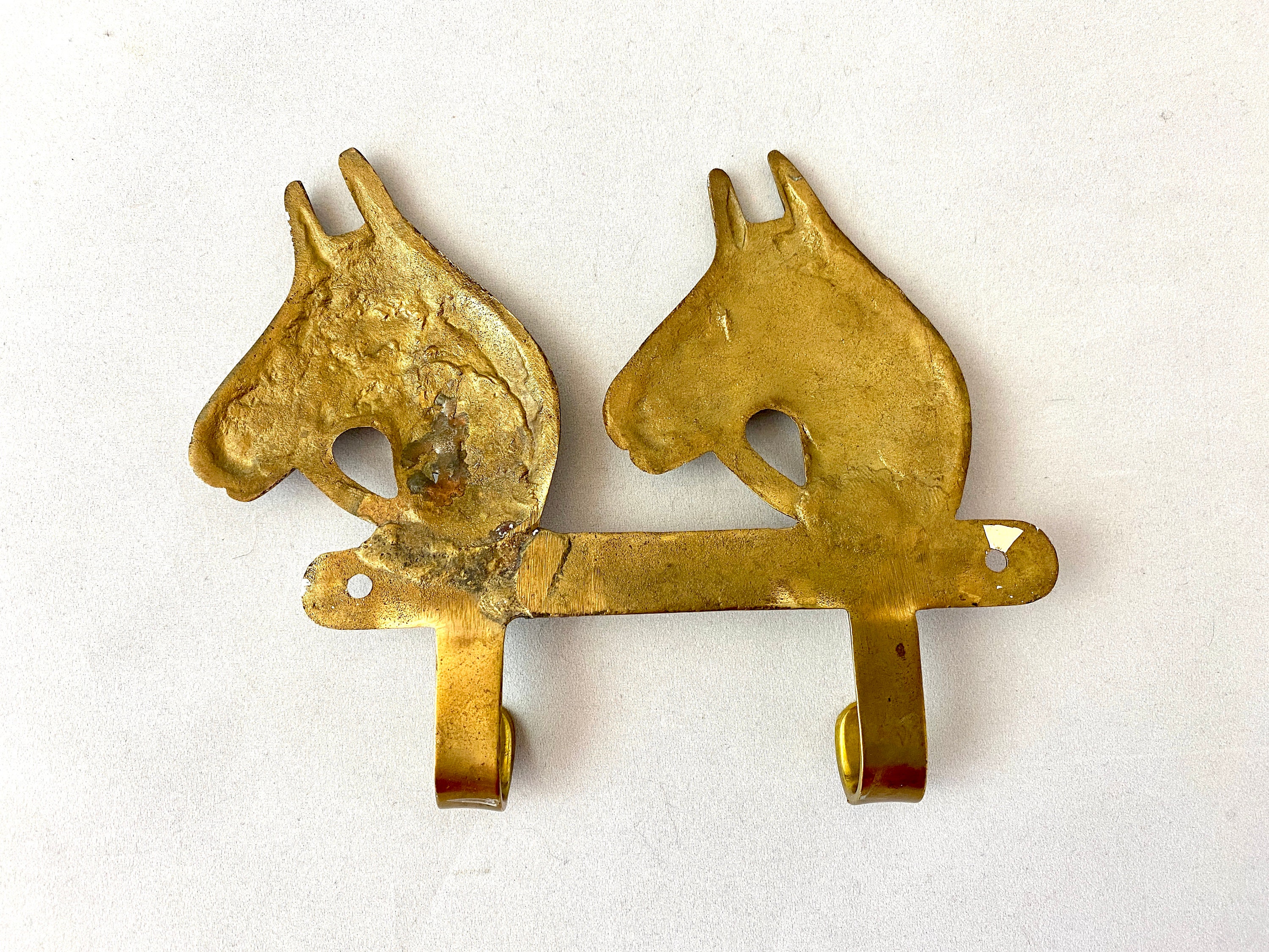 Vintage Brass Wall Hook Horse Head Coat Hooks Mud Room Etsy