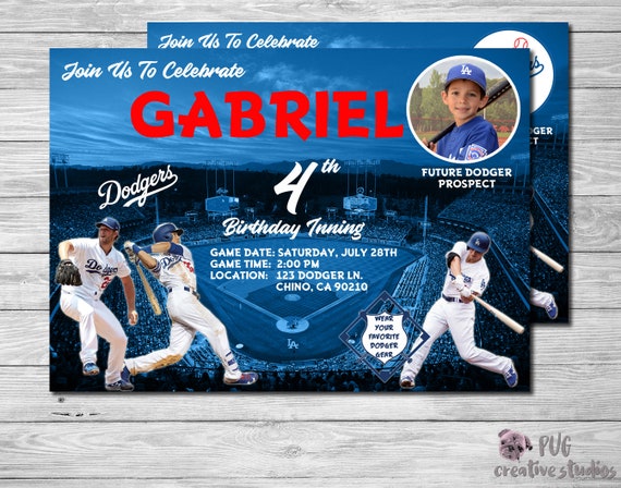 Dodgers Invitation Dodgers Party Invitation Baseball Party | Etsy