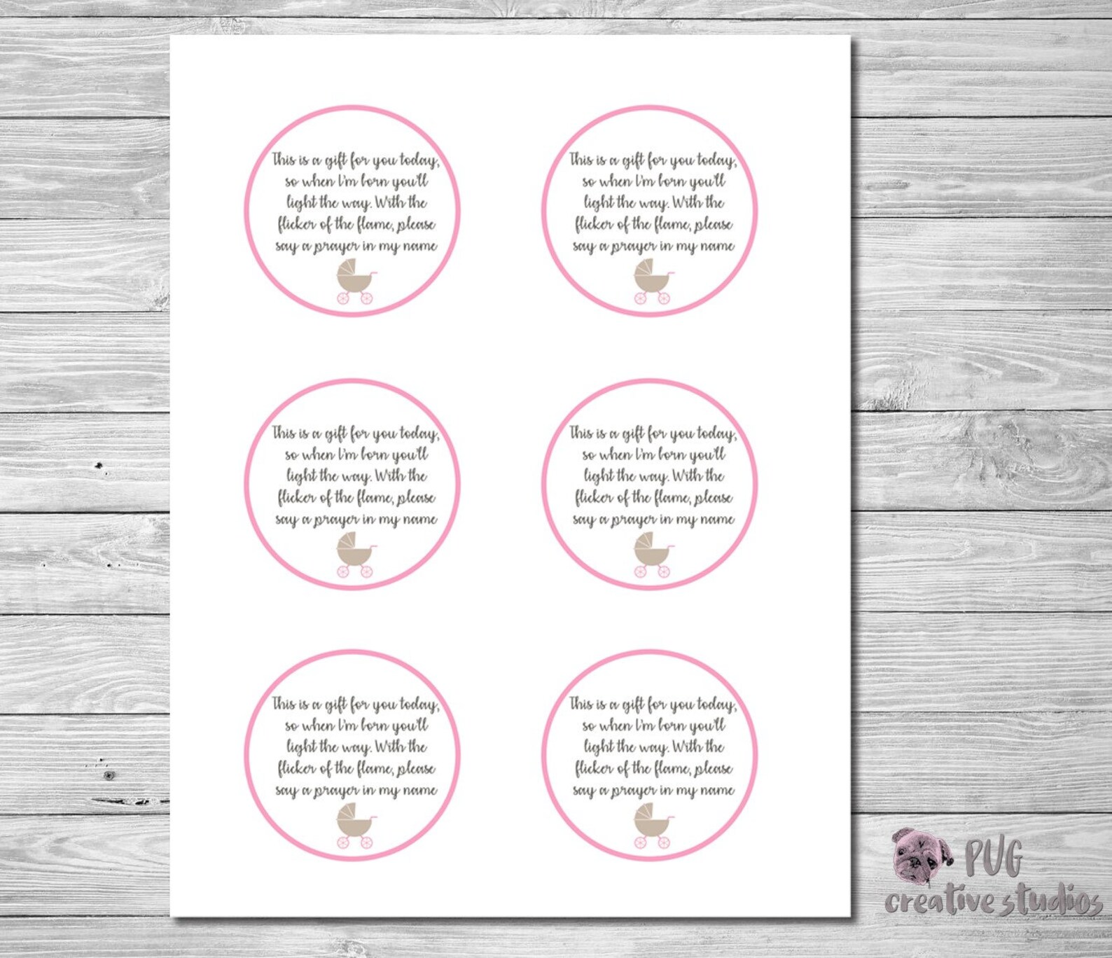Baby Shower Labels Baby Shower Candle Label Printable Baby Etsy