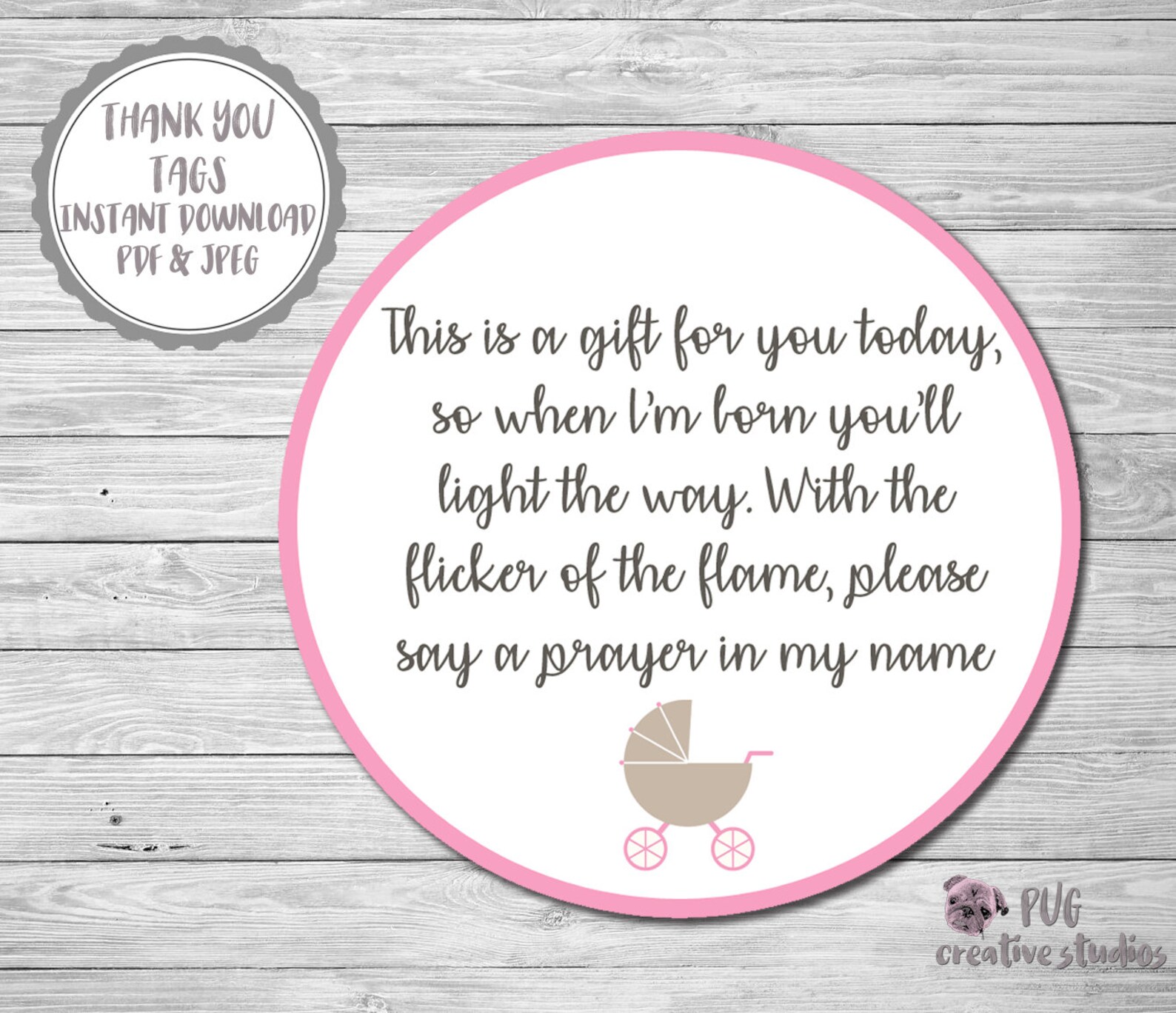 Baby Shower Labels Baby Shower Candle Label Printable Baby Etsy