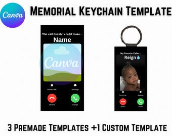 Memorial Keychain Template, Canva Template, Sympathy Gift, Memorial Gift, Keychain Template