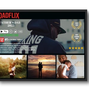 Dadflix Photo Frame Template, Father&#39;s Day Gift, Father&#39;s Day Photo Frame, Canva Template, Dad Photo Frame, Dad Photo Collage