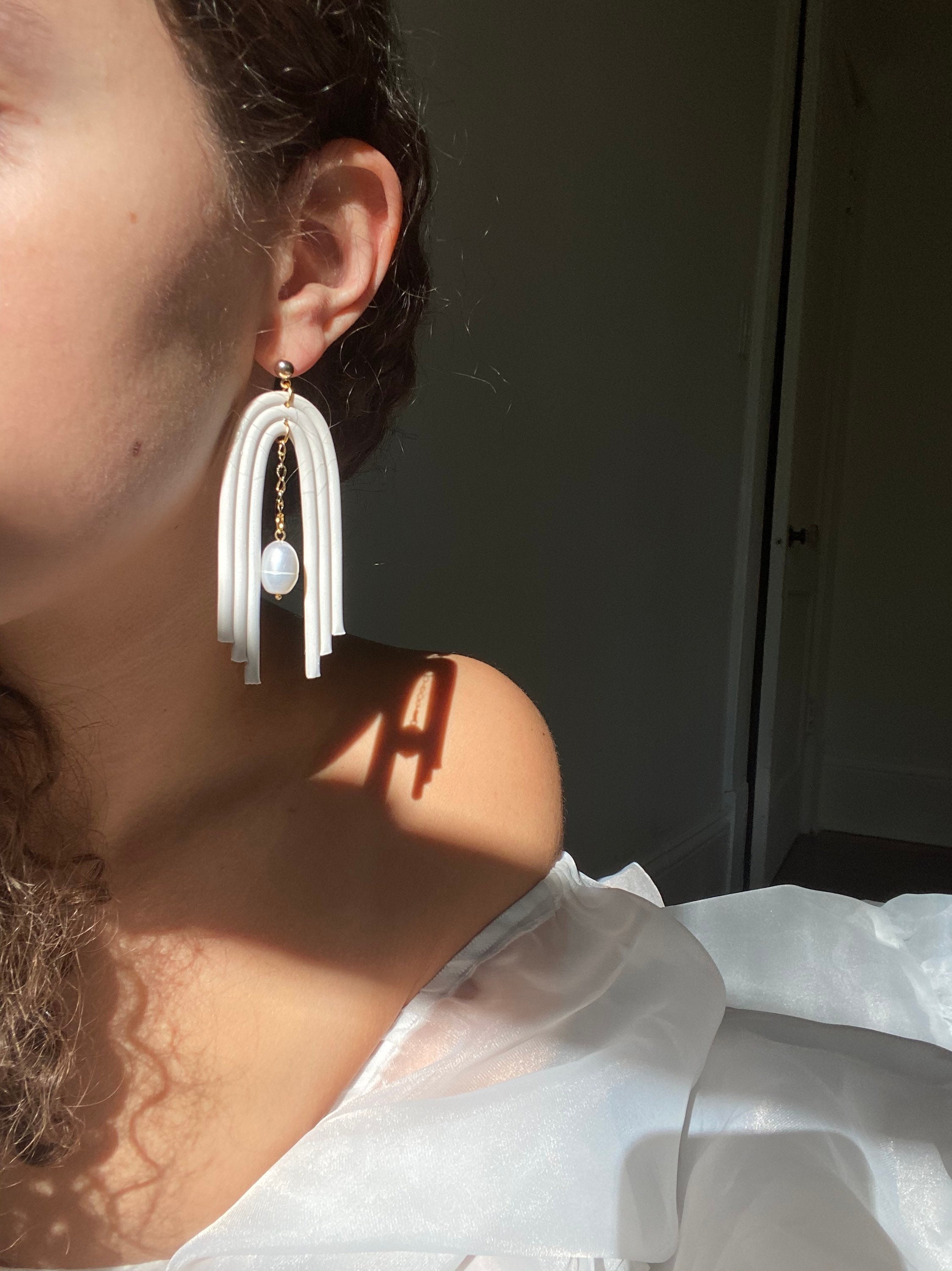 Polymer clay sale bridal earrings