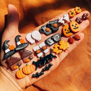 Fall Clay Studs • Halloween Fall Polymer Clay Earrings