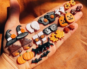 Fall Clay Studs • Halloween Fall Polymer Clay Earrings