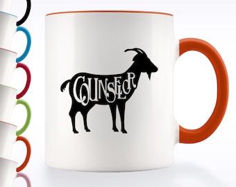Funny Counselor Mug, Gift for School Counselor, GOAT Guidance Counselor Coffee Cup for Retired Educators, New Social Workers, First Day Back