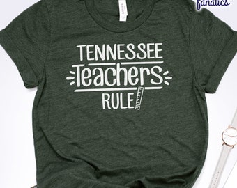 Tennessee Teachers Rule School Spirit Shirt - Funny State Team Tee New Student Educators, Future Instructors, National Education Conferences