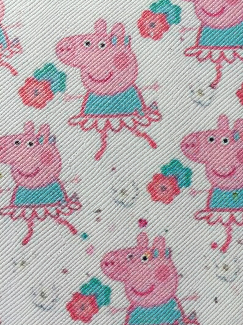 British Girl Bow Printed Vinyl Faux Leather Vinyl Embroidery Bag Making