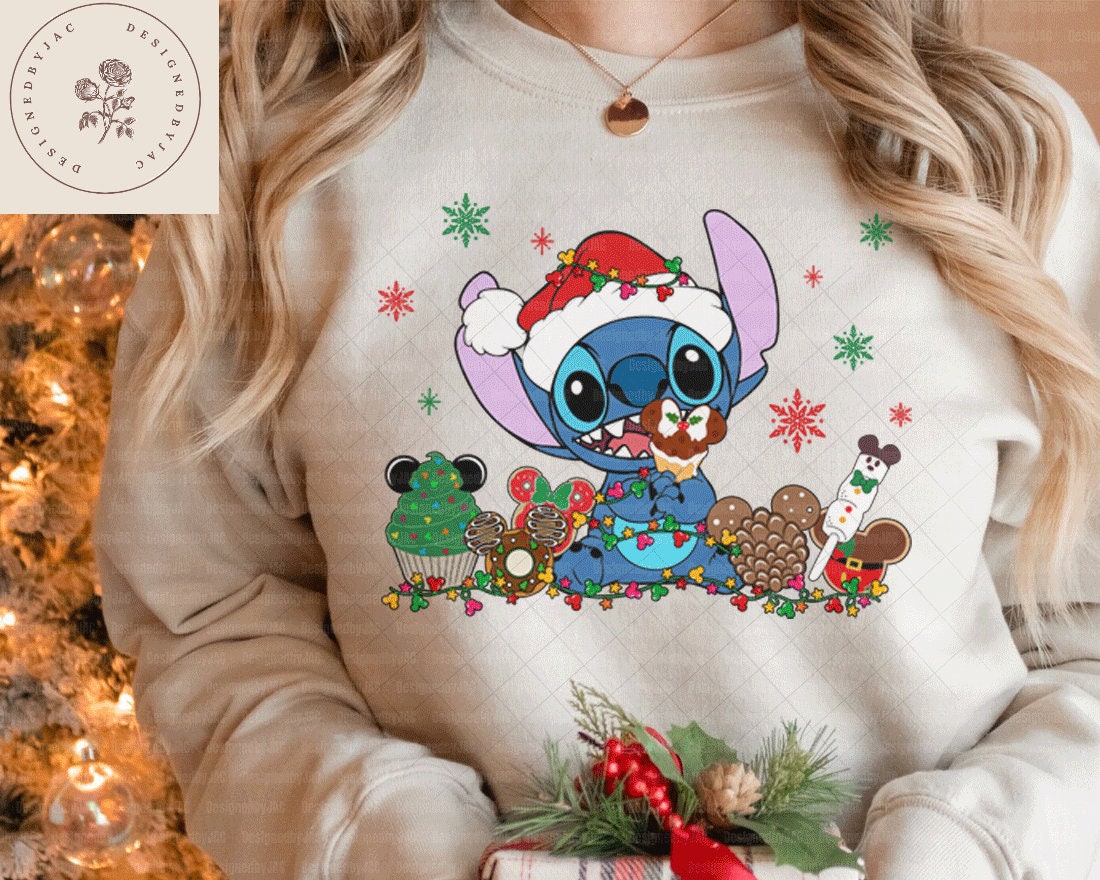 Discover Stitch Christmas Snack Sweatshirt, Stitch Christmas Sweatshirt