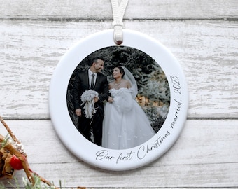 First Christmas as Mr & Mrs bauble, Photo bauble, First Christmas married gift