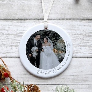 First Christmas as Mr & Mrs bauble, Photo bauble, First Christmas married gift