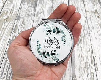 Personalised Compact Mirror, Bridesmaid Gift, Bridesmaid Proposal, Maid of Honour Gift, Hen do Favours