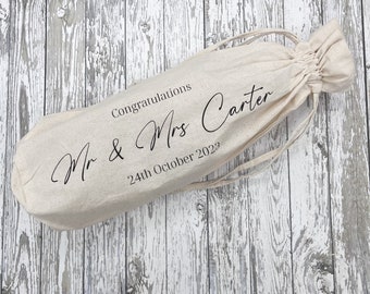 Personalised Bottle bag, Wedding, Engagement gift