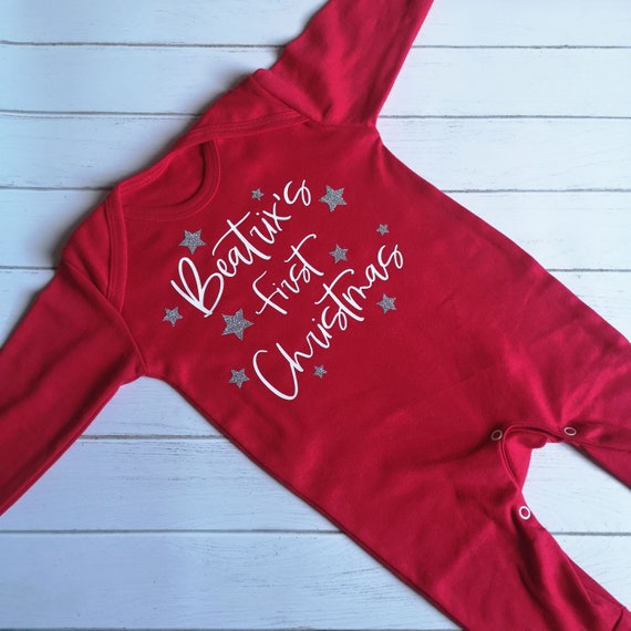personalised christmas sleepsuit