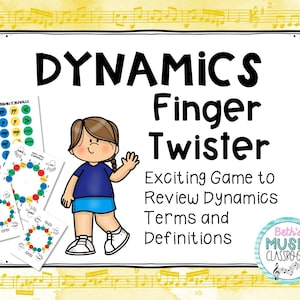 Dynamics Music Game - Dynamics Finger Twister for Elementary Music Classroom, music theory activities, music centers