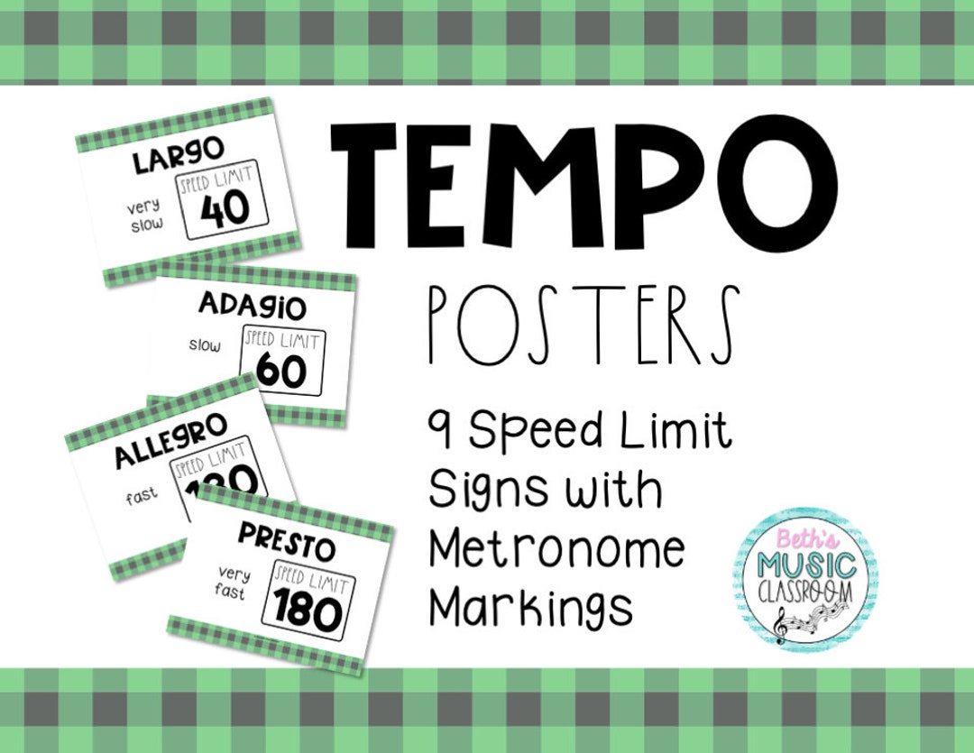 Tempo Music Posters and Game With Metronome Markings in Google/pdf for