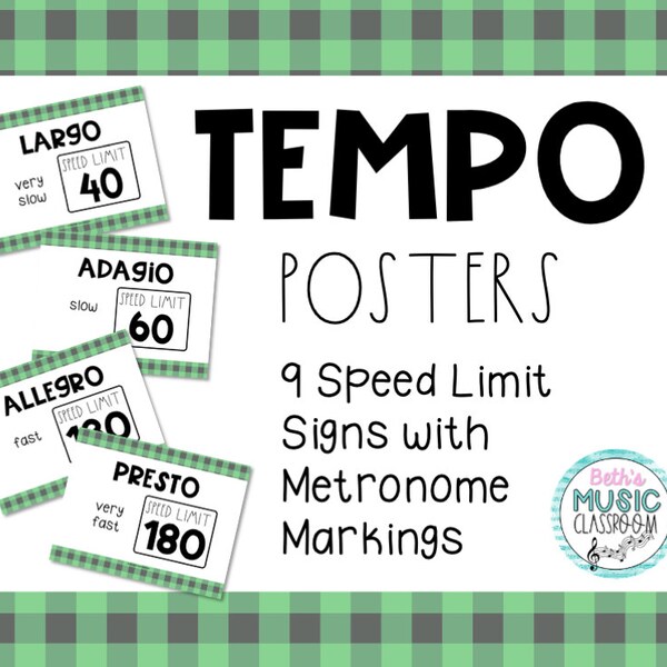 Tempo Music Posters and Game with Metronome Markings - in Google/PDF - for Elementary Music, General Music, Piano Lessons, or Homeschool