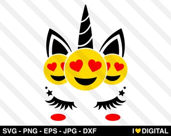 Download Unicorn emoji svg | Etsy