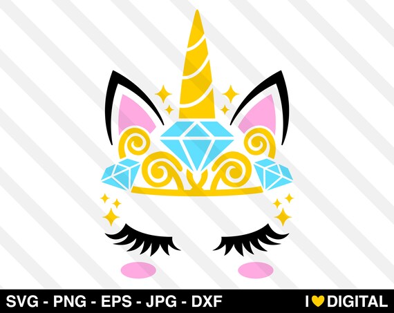Download Unicorn Face SVG Vector Diamond Princess Queen Tiara Crown ...