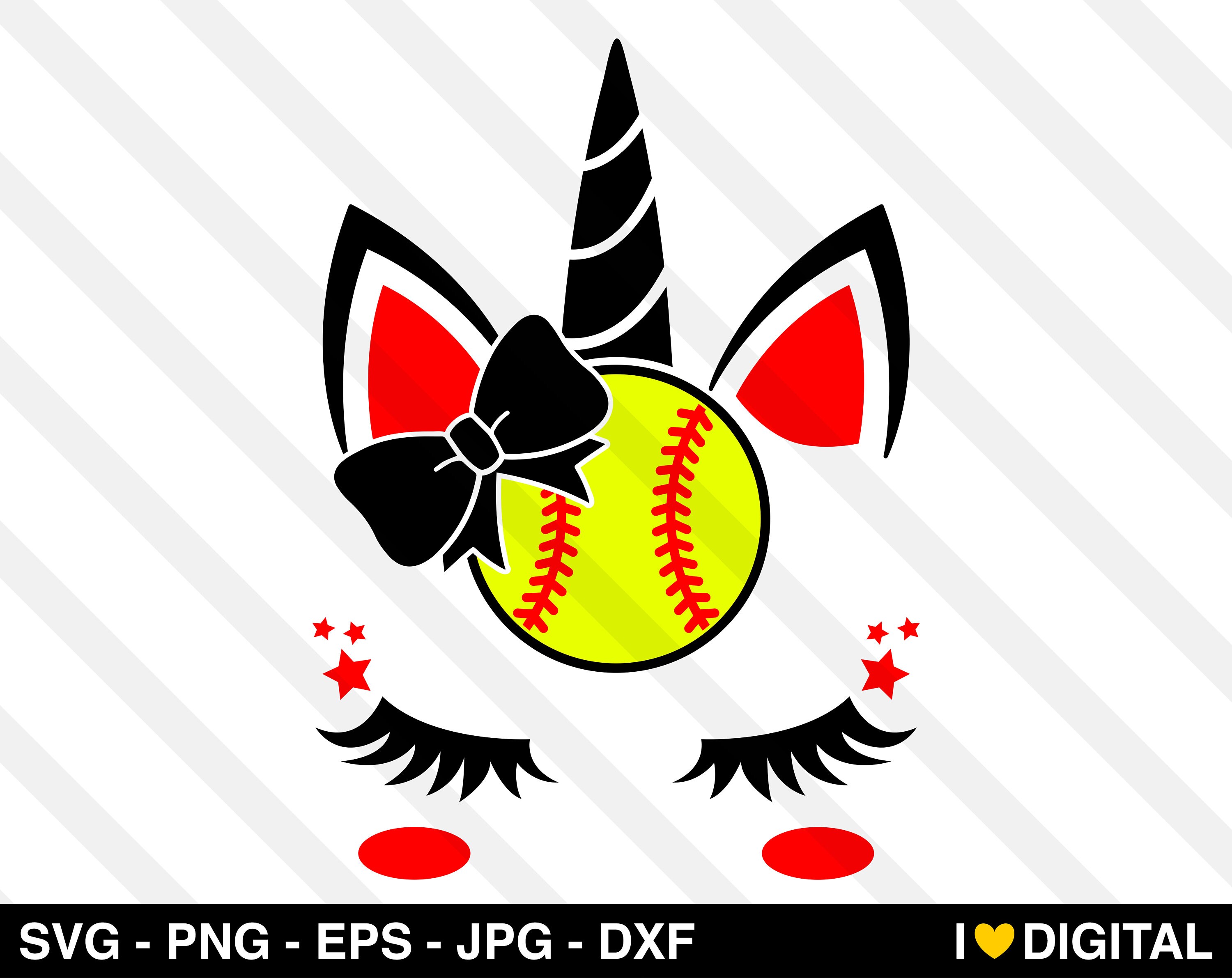 Download Unicorn Face SVG Vector Baseball Softball MLB Bow Sports ...