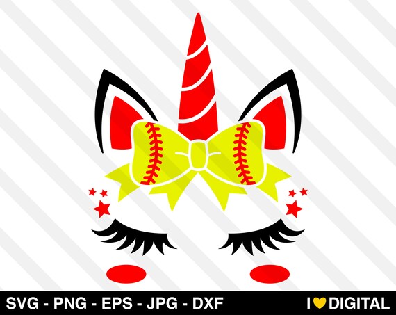 Download Unicorn Face SVG Vector Baseball Softball MLB Bow Sports ...