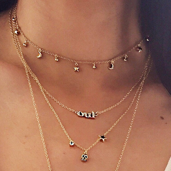 Oui Necklace, Oui Diamond Necklace Gold, French "Yes" Necklace, Diamond Word Necklace, French Word Necklace, Parisian Jewelry, Dainty Style
