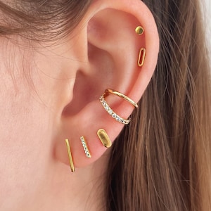 Double Band Ear Cuff • 18K Gold Plated • No Piercing Needed • Diamond Pavé Design • Comfortable to Wear • Gold Ear Cuff • Dainty Jewelry