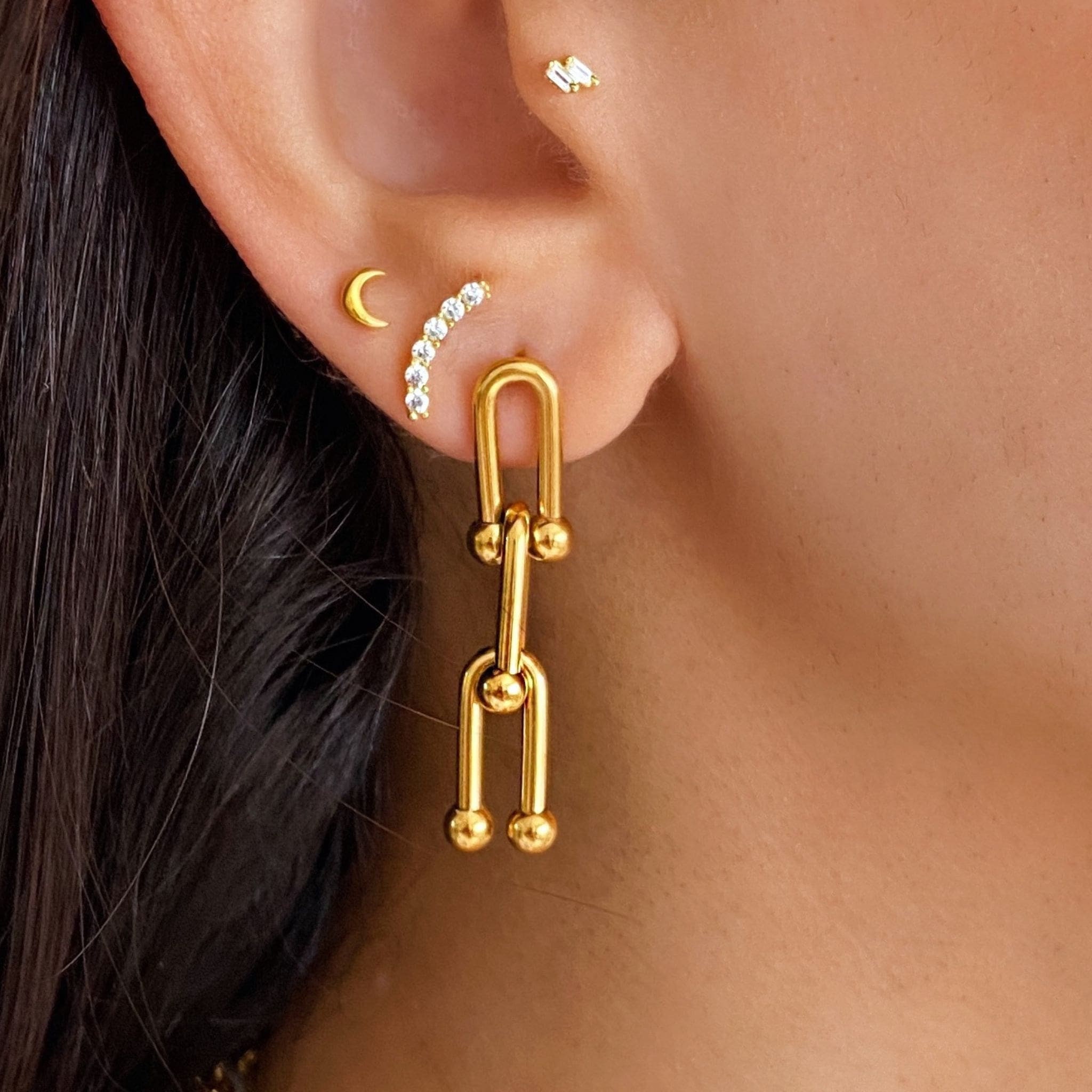 Hardware Earrings • 18K Gold Plated • Minimal Design • Dangling 