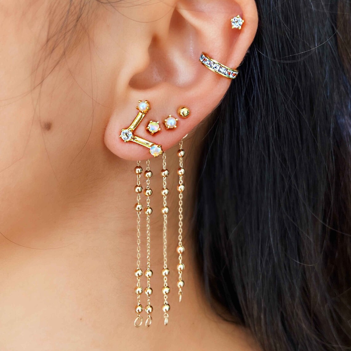 3 Mismatch Earring Opal Pearl Diamond Mismatch Earring Set Etsy Norway