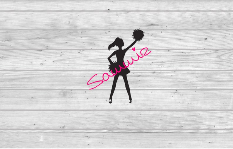 Girls Personalized Name Cheerleader Wall Decal StickerCustom Cheer Silhouette Name Spirit Squad Pose Laptop,Tablet /& Door Decor Kids
