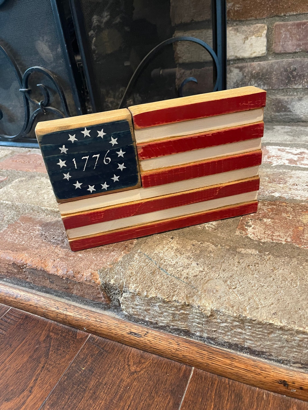 Rustic Wood Primitive American 1776 Flag - Etsy