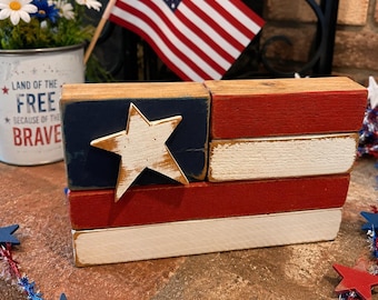 Rustic American Flag With Star