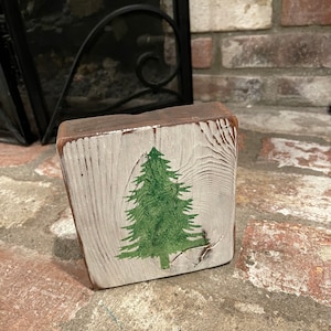 Rustic Wood Xmas Tree Block