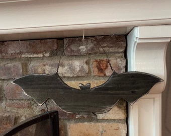 Rustic Wood Hanging Bat