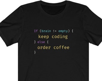 Coding Funny Shirt, Programming Shirt, Java TShirt, JavaScript, Python, C#, Funny Saying, Meme Shirt, Gift, Unisex Jersey Short Sleeve Tee