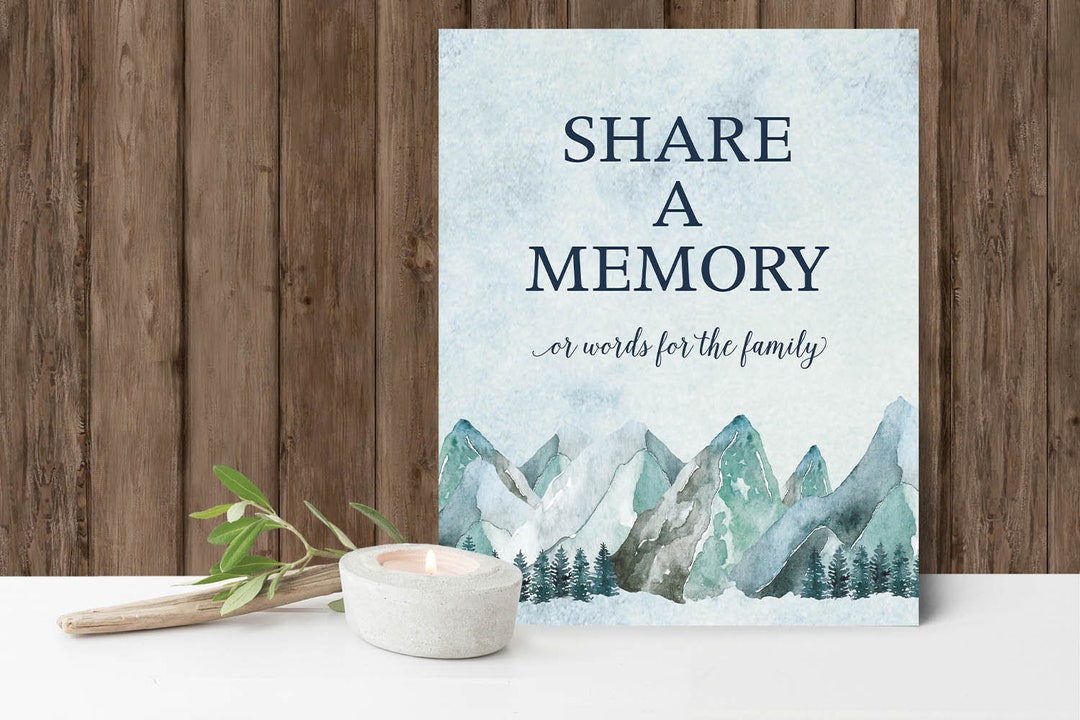 Share A Memory Sign Printable Funeral Celebration of Life Memorial ...