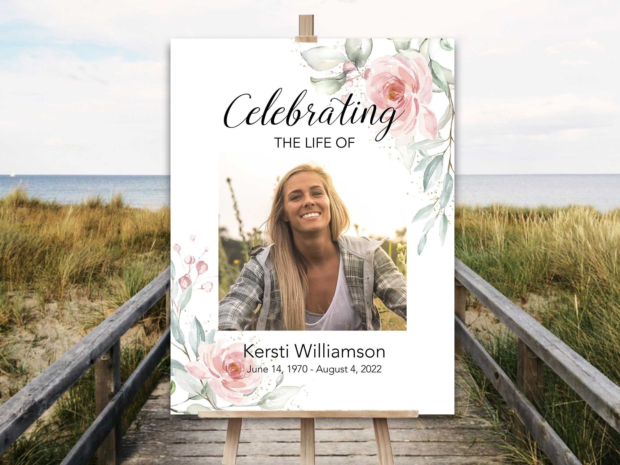 Welcome Sign Celebration of Life Funeral Sign Poster Blush Floral Memorial  Service Welcome Sign Ideas Celebration of Life Decoration Large -   Israel