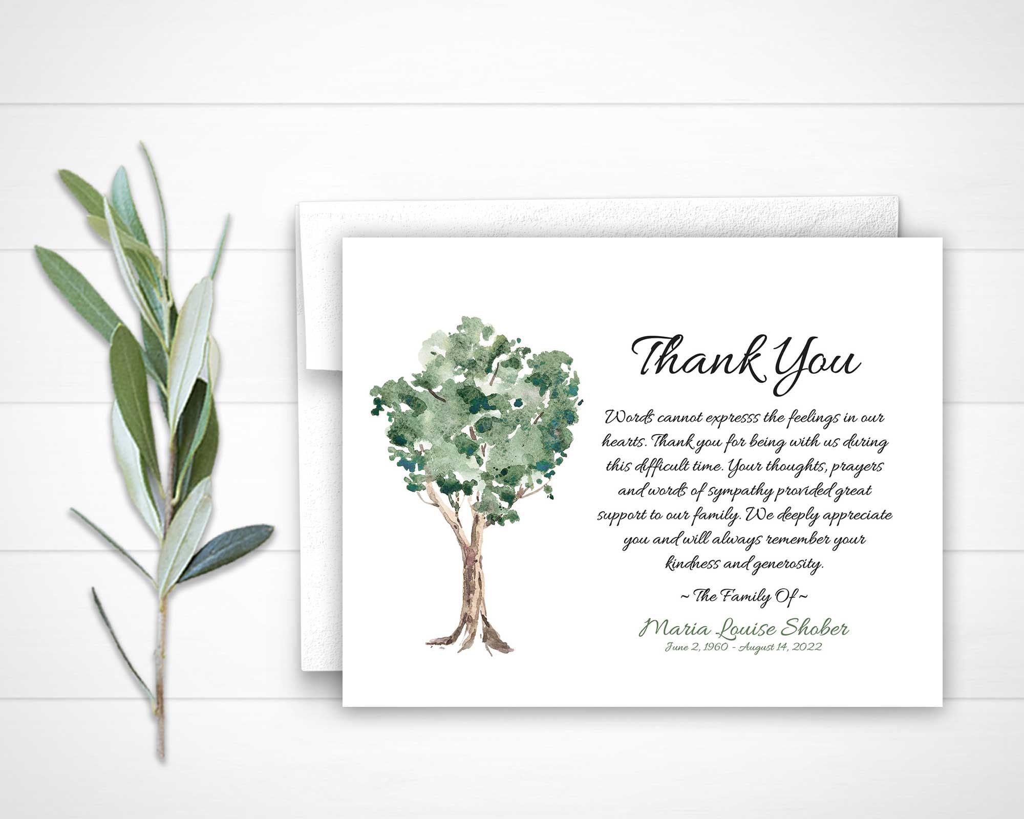 Sympathy Acknowledgement Cards Funeral Thank You And Etsy