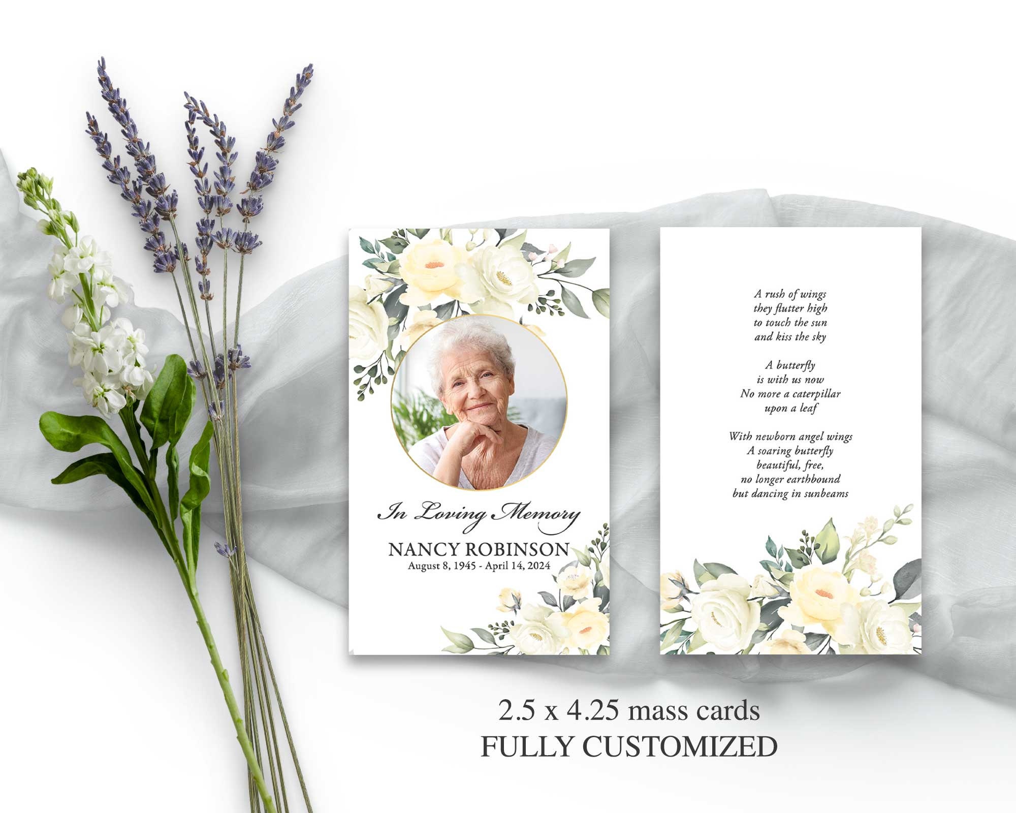 Funeral Prayer Card Template Memorial Prayer Card Template - Etsy