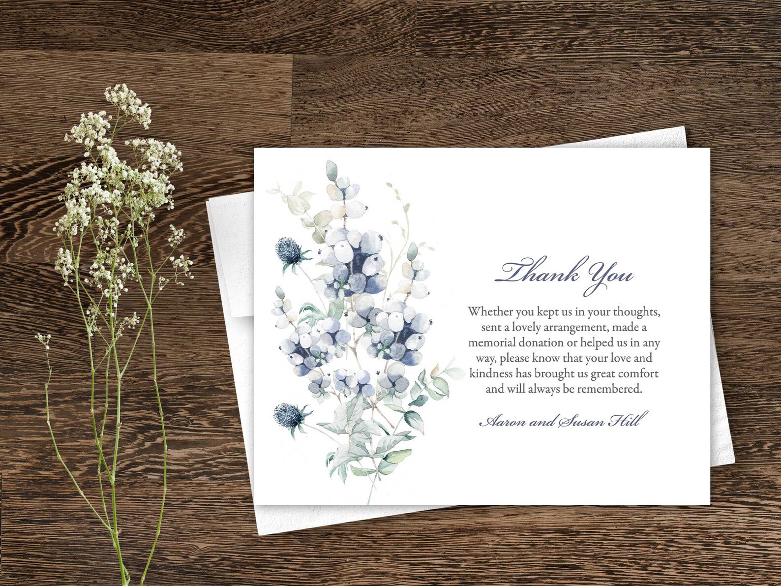 Funeral Acknowledgement Card Template Sympathy Etsy