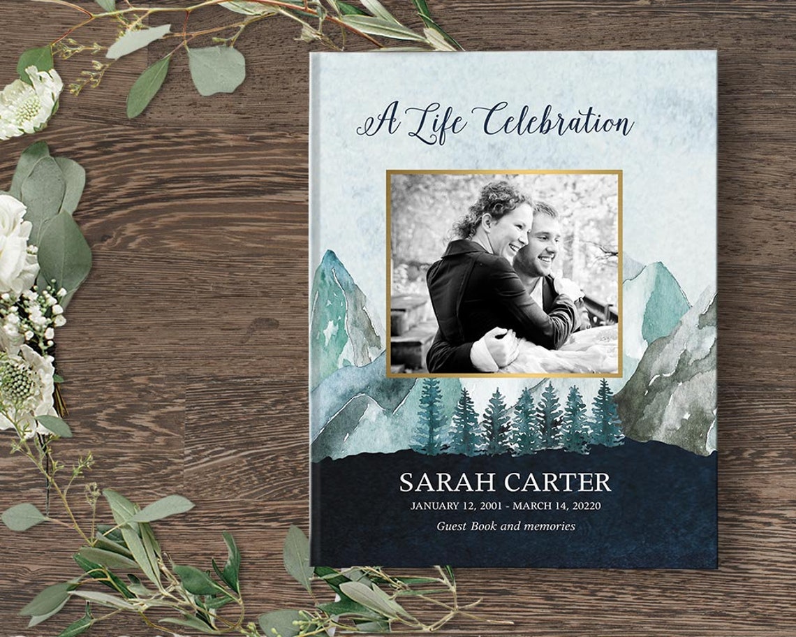 Funeral Guest Book Memorial Service Guest Registry A Life Etsy