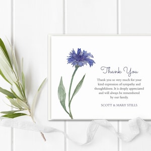 Funeral Acknowledgement Card Template Sympathy Thank You Note Funeral Cards Memorial Service Funeral Printable Template or Printed Cards