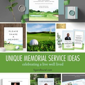 Golfer's Funeral Program Template Obituary Order of Service Template Printable Memorial Service ...