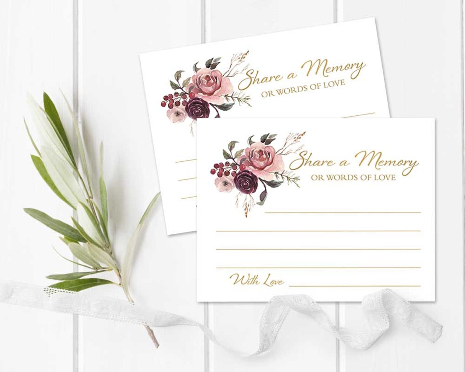 Share a Memory Card Printable Share a Memory or Words of Love - Etsy