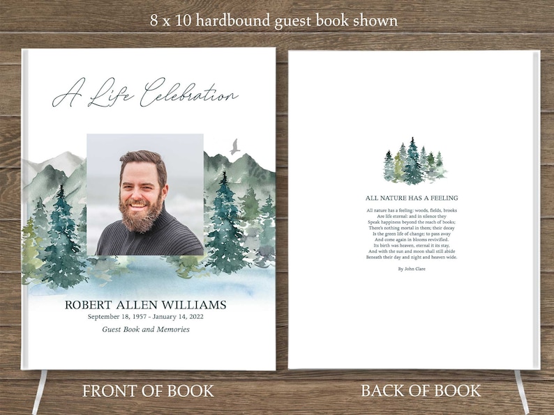 Funeral Guest Book Memorial Service Guest Registry A Life Etsy