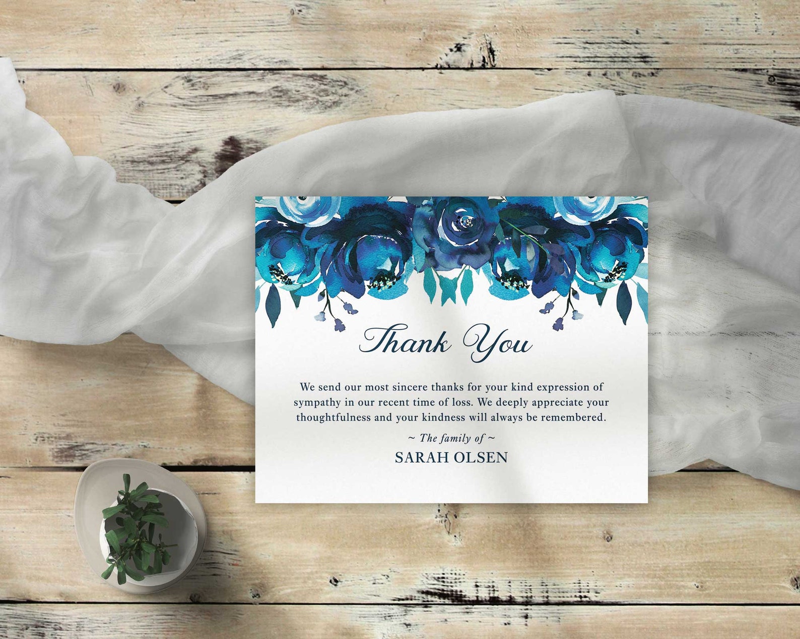 Funeral Acknowledgement Card Template Sympathy Etsy UK