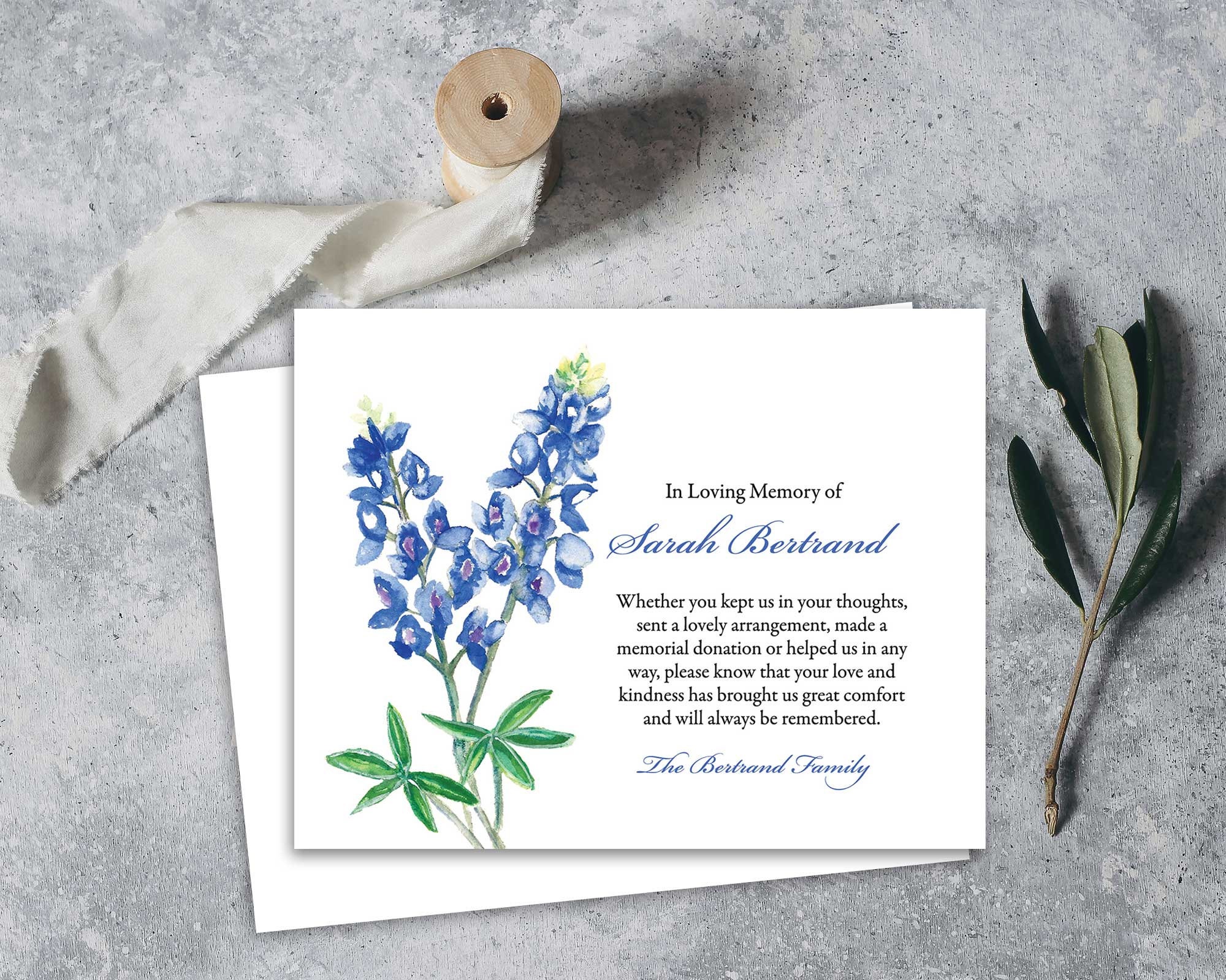 Funeral Acknowledgement Card Template Sympathy Acknowledgement Etsy