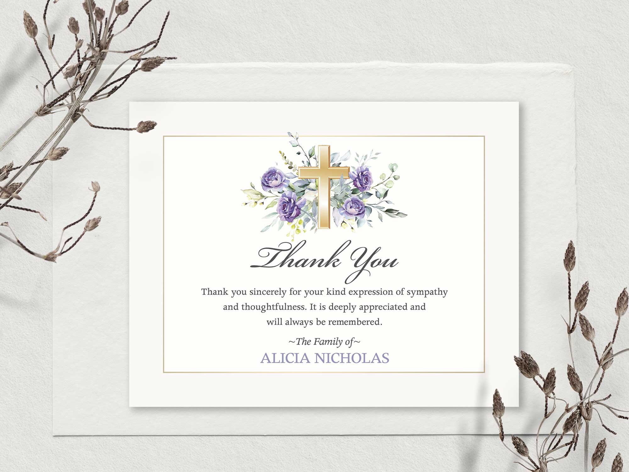 thank you for mass card