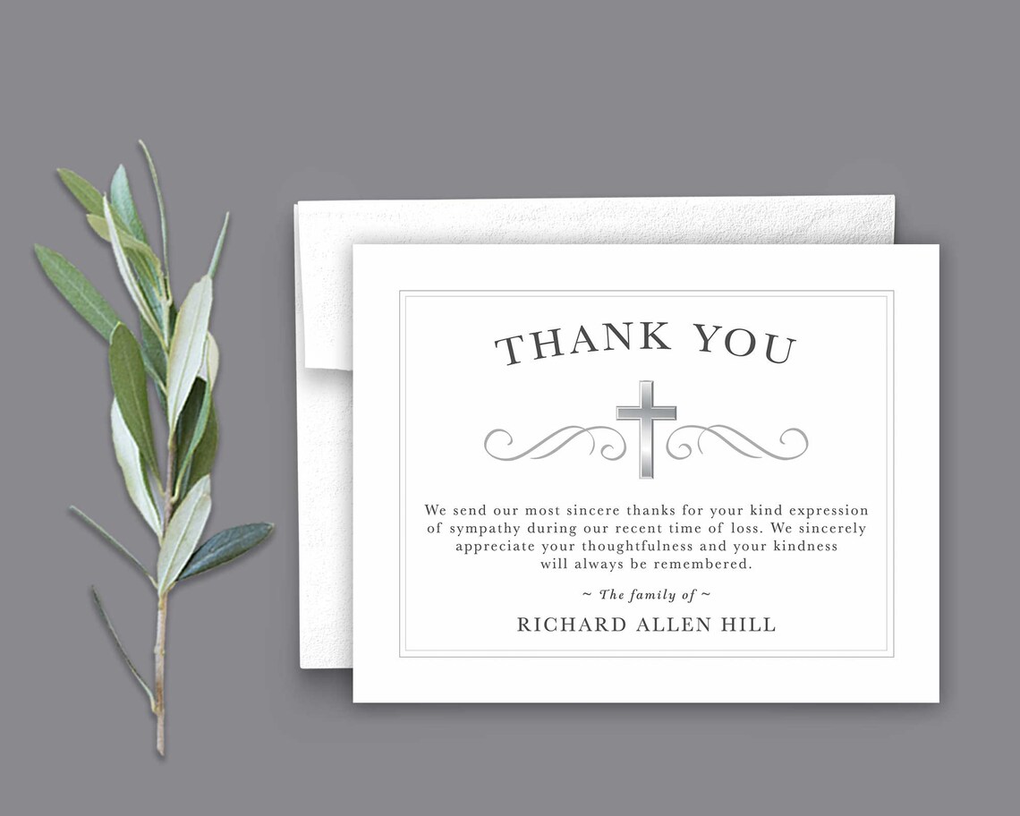 Sympathy Acknowledgement Cards Funeral Thank You and - Etsy