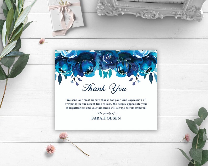 Funeral Acknowledgement Card Template Sympathy Etsy UK